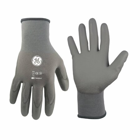 GE Polyurethane Coated General Purpose Gloves, 15 Gauge, GRY, LRG, 1/PR GG205LC
